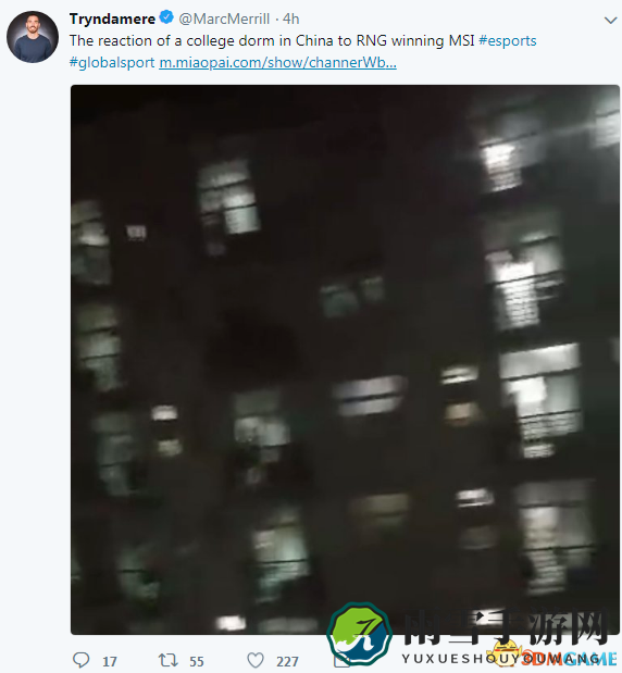 RNG夺冠引国内大学宿舍沸腾 Riot创始人点赞分享