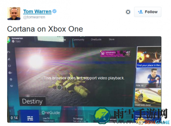 XB1用户尝鲜Cortana，体验非最终版功能