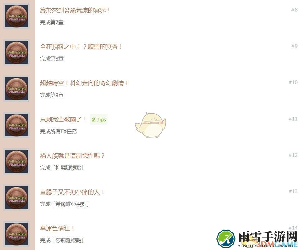 《子弹少女：幻想》中文奖杯列表一览