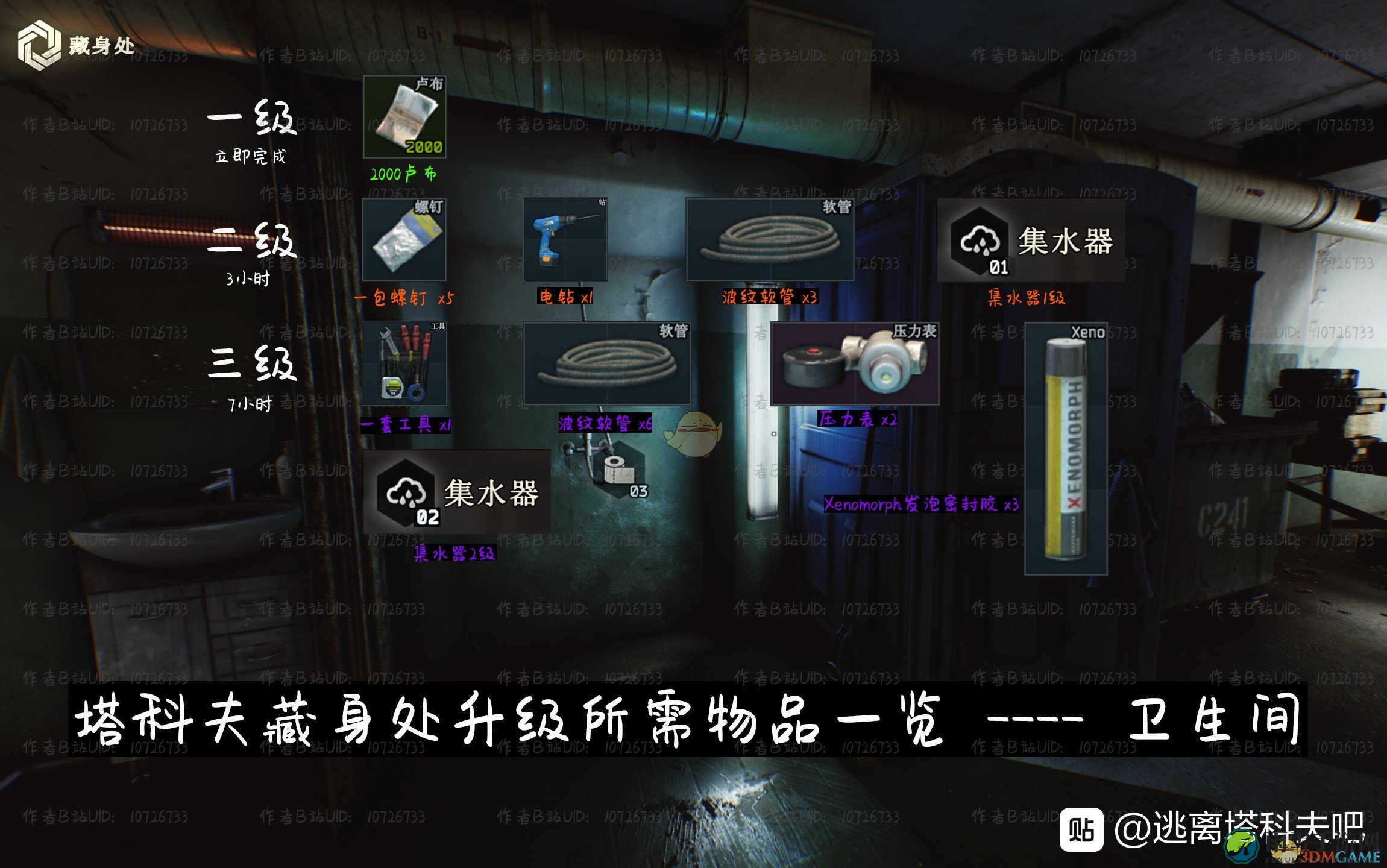 《逃离塔科夫》藏身处卫生间提升所需条件一览
